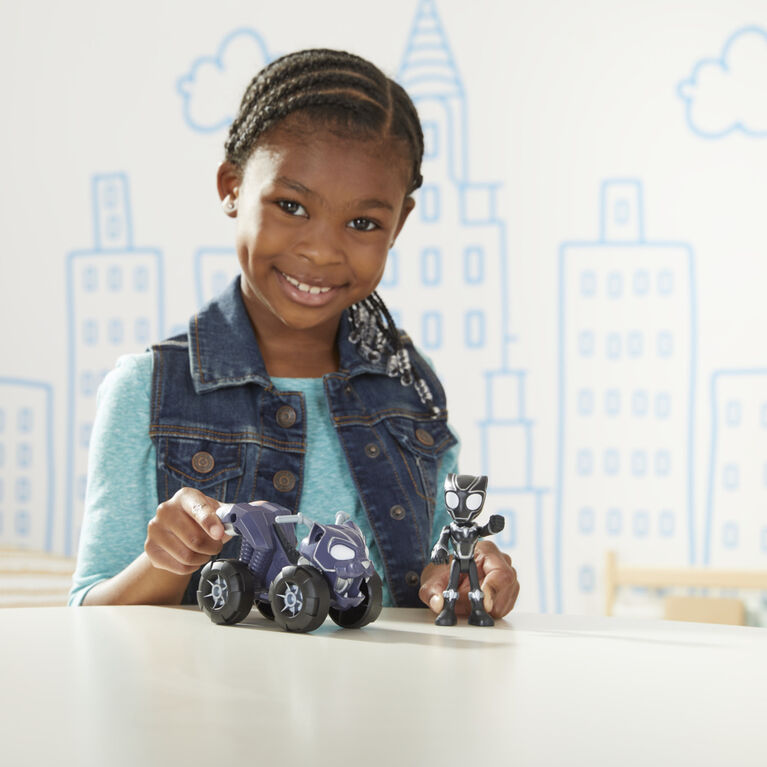 Marvel Spidey and His Amazing Friends Black Panther Action Figure And Panther Patroller Vehicle