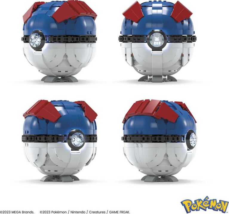 MEGA Pokémon Jumbo Great Ball Building Kit with Lights (299 Pieces), for Collectors