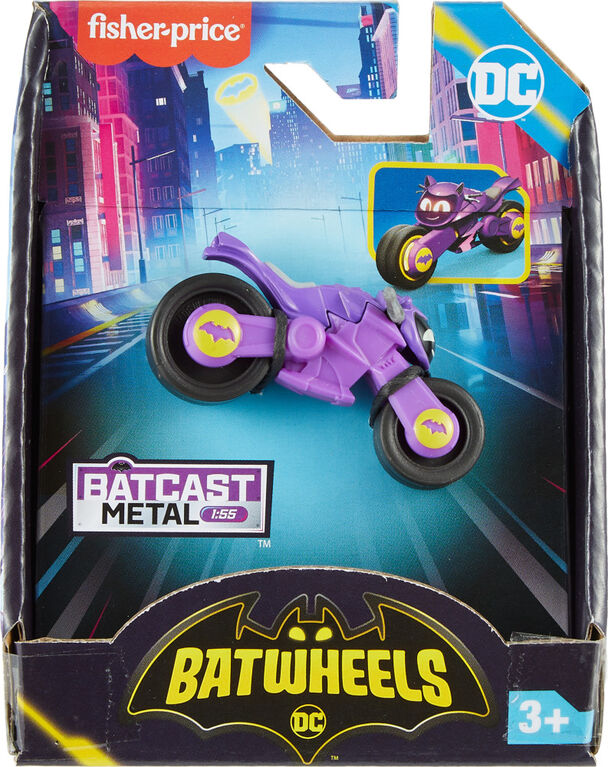 Fisher-Price DC Batwheels 1:55 Scale Diecast Toy Motorcycle, Bibi the Batgirl Cycle, Preschool Toy