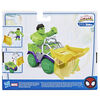 Marvel Spidey and His Amazing Friends Hulk Smash Truck Set, Action Figure with Vehicle and Accessory, Preschool Toys