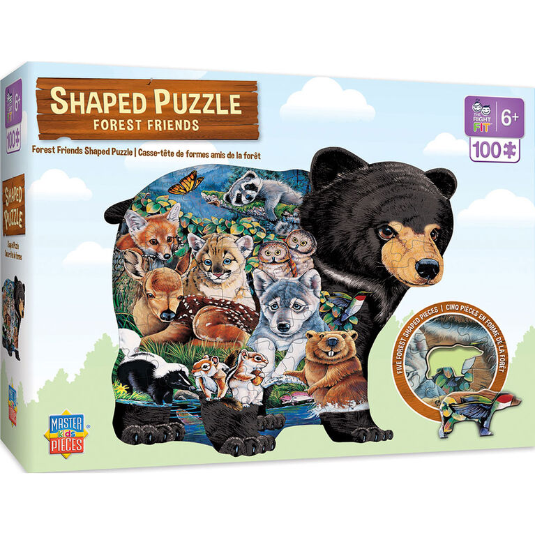 Shaped Forest Friends Right Fit - 100 Piece Kids Puzzle By Jenny Newland