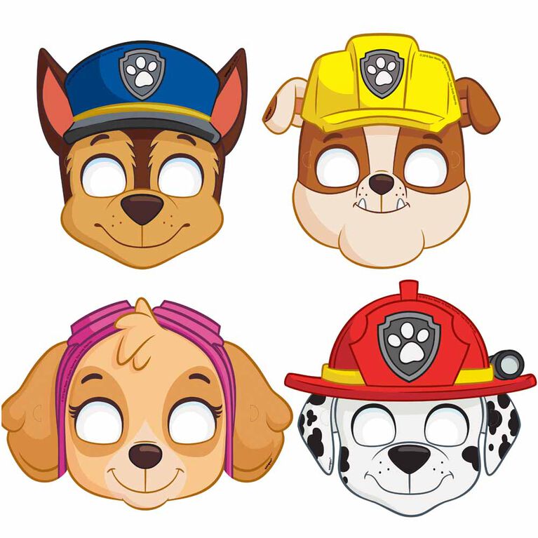 Paw Patrol Party Masks, 8 pieces