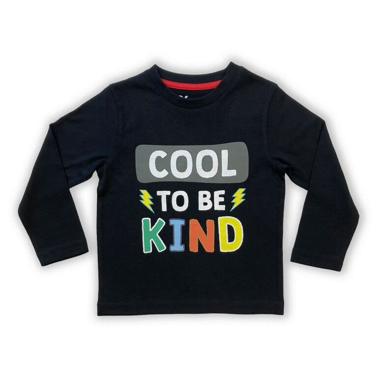 Cool To Be Kind Long Sleeve Tee - Black - 3T