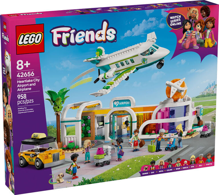 LEGO Friends Heartlake City Airport and Airplane Building Toy - Pretend Play Set with 7 Minidolls - 42656
