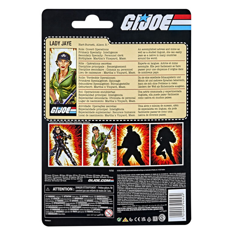 G.I. Joe Classified Series Series Lady Jaye Action Figure Collectible Toy, Multiple Accessories with Classic Package Art