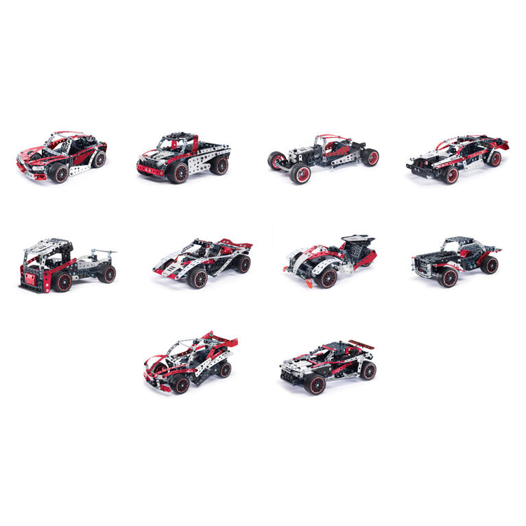 Meccano, Kit de construction STEM, Supercar motorisée 25 en 1 avec 347 pièces, vrais outils et feux avant fonctionnels