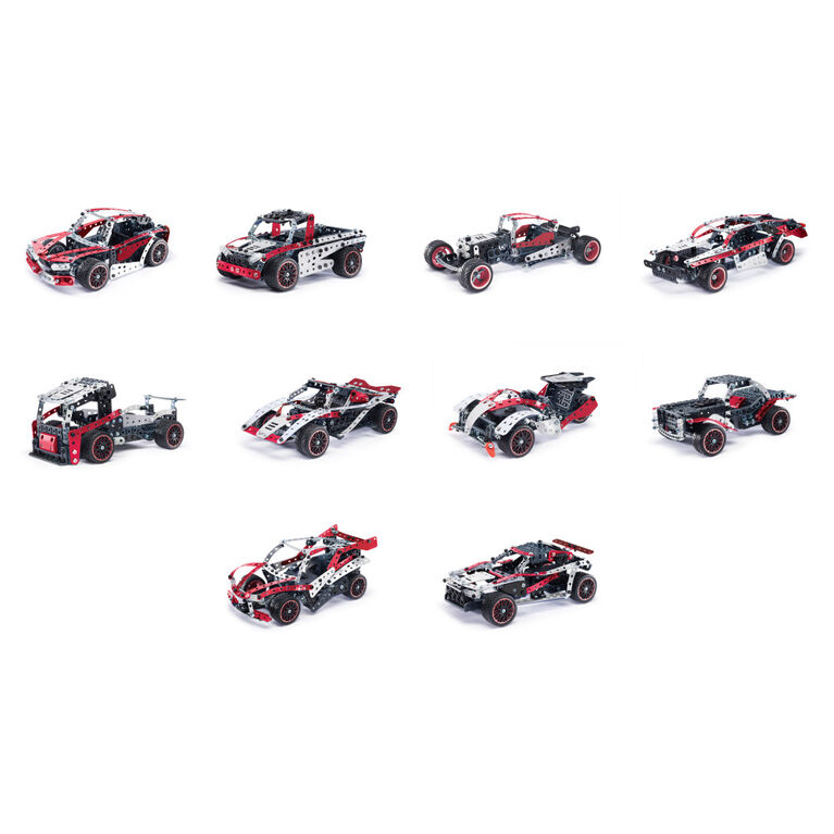 Meccano, 25-in-1 Motorized Supercar STEM Model Building Kit with 347 Parts, Real Tools and Working Lights