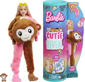 Barbie Cutie Reveal Chelsea Doll and Accessories, Jungle Series, Monkey-Themed Small Doll Set