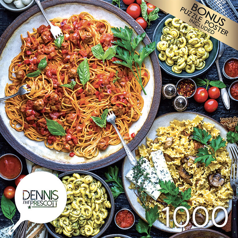 Cra-Z-Art - Dennis Prescott 1000pc Puzzle Assortment - Pasta Goodness