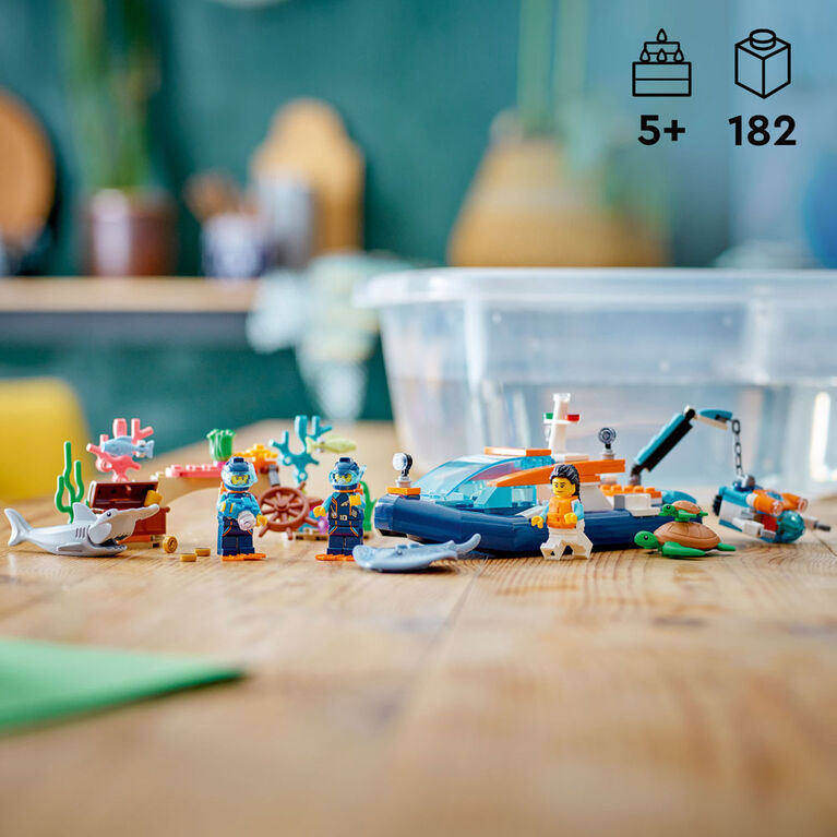LEGO City Le bateau d'exploration sous-marine 60377 Ensemble de jeu de construction (182 pièces)