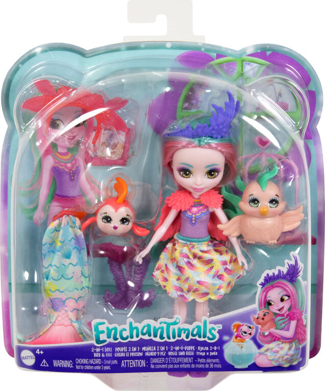 Enchantimals 2-in-1 Bird & Fish Doll with 2 Pet Besties, Animal Toy with Fashion Accessories
