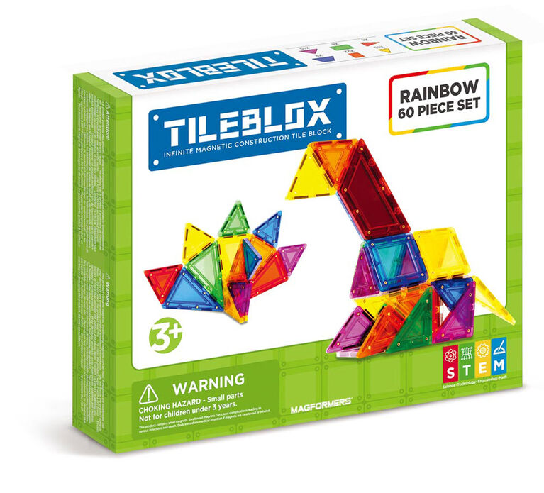 Magformers TileBlox Rainbow 60-Piece Set - English Edition