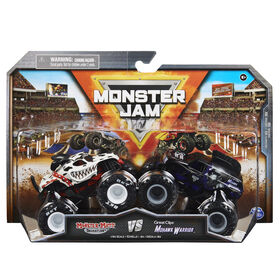 Monster Jam, Official Monster Mutt Dalmatian Vs. Mohawk Warrior Die-Cast Monster Trucks, 1:64 Scale
