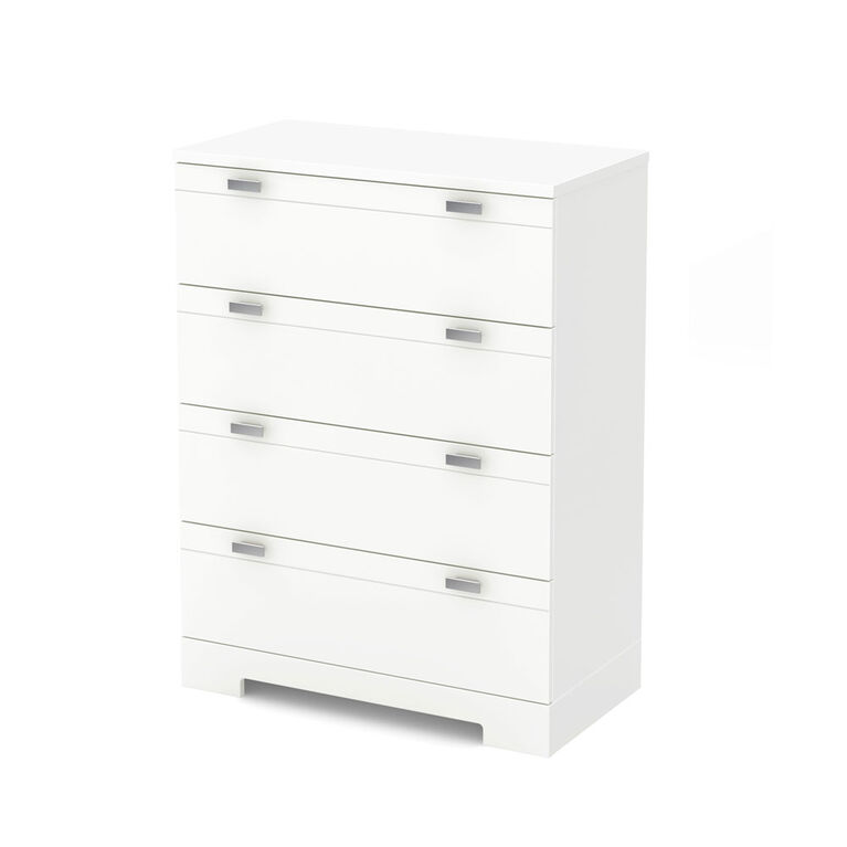 Reevo 4-Drawer Chest Dresser- Pure White