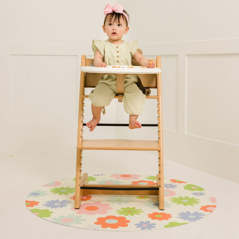 Catch All Splat Mat For Mealtime & Playtime Mess, Flower Power