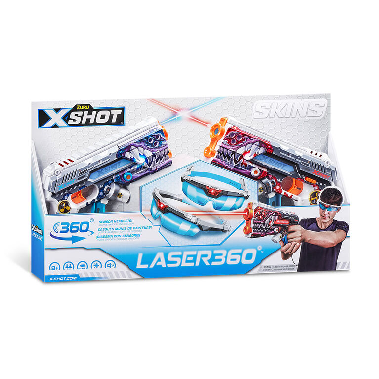 Laser 360° X-Shot Skins (2 pistolets laser et 2 casques infrarouges) par ZURU