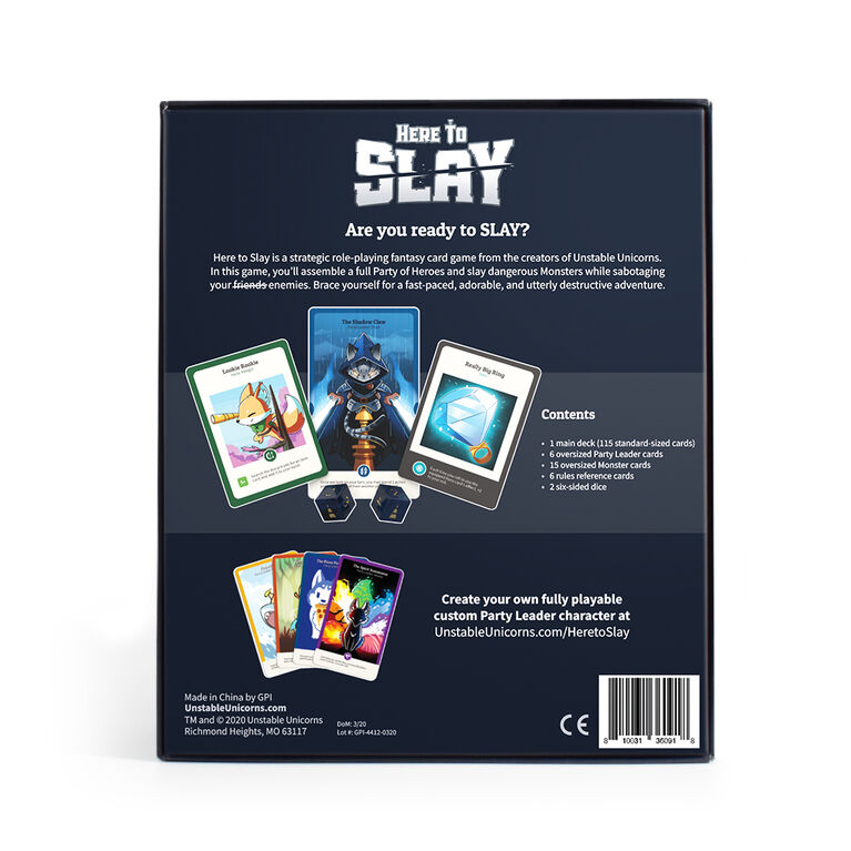 Unstable Games - Here To Slay - Base Game - English Edition