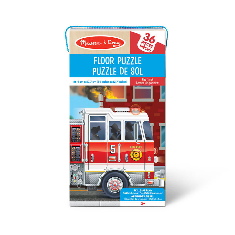 Melissa and Doug Floor Puzzle Assortment-Camion de Pompier