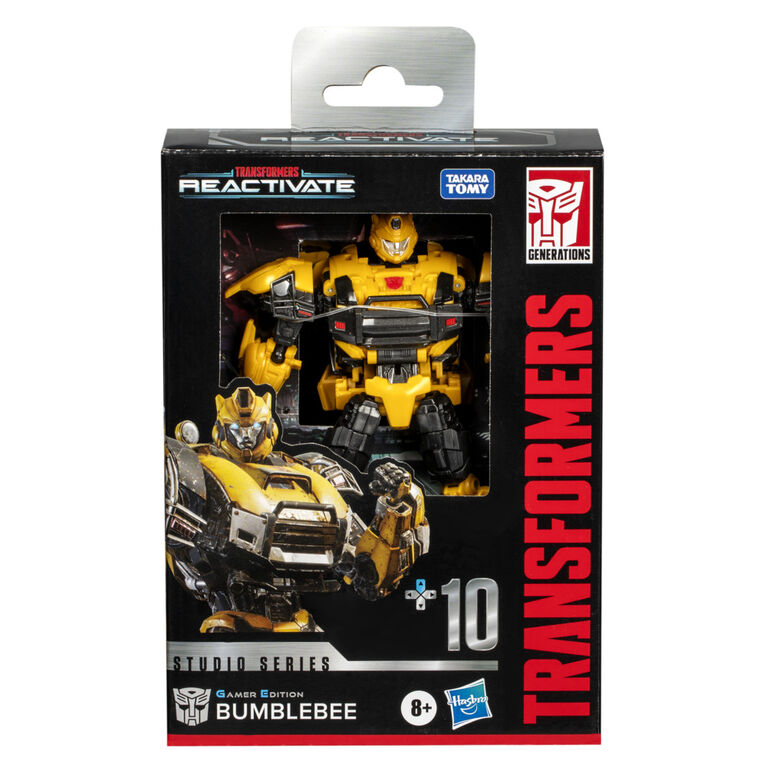 Transformers Generations Studio Series, figurine 10 Bumblebee Gamer Edition classe Deluxe,  Transformers: Reactivate