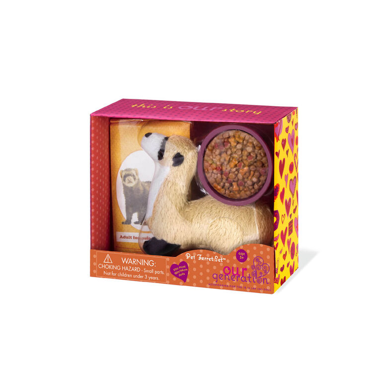 Our Generation, Pet Ferret Set, Plush Pet for 18-inch Dolls