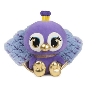 P.Lushes Designer Fashion Pets, Priscilla Plume, paon en peluche de luxe, violet/or, 15,2 cm