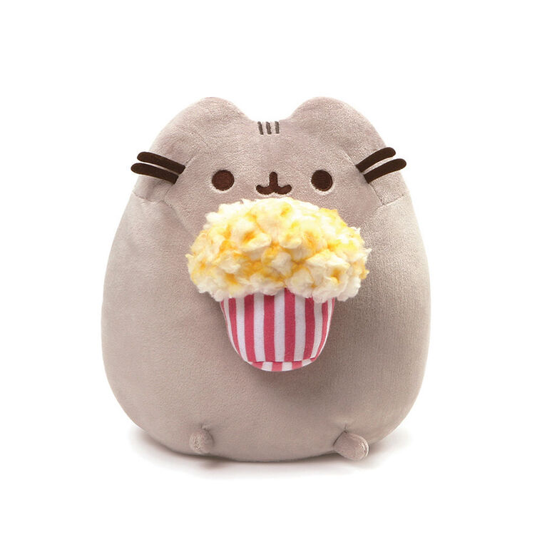 GUND, Peluche Pusheen gourmande avec popcorn, grise, 24,1 cm