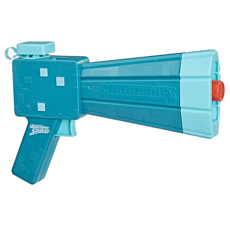 Nerf Super Soaker Minecraft, blaster à eau Glow Squid, design du Mob Glow Squid dans Minecraft Dungeons, jeu d'eau