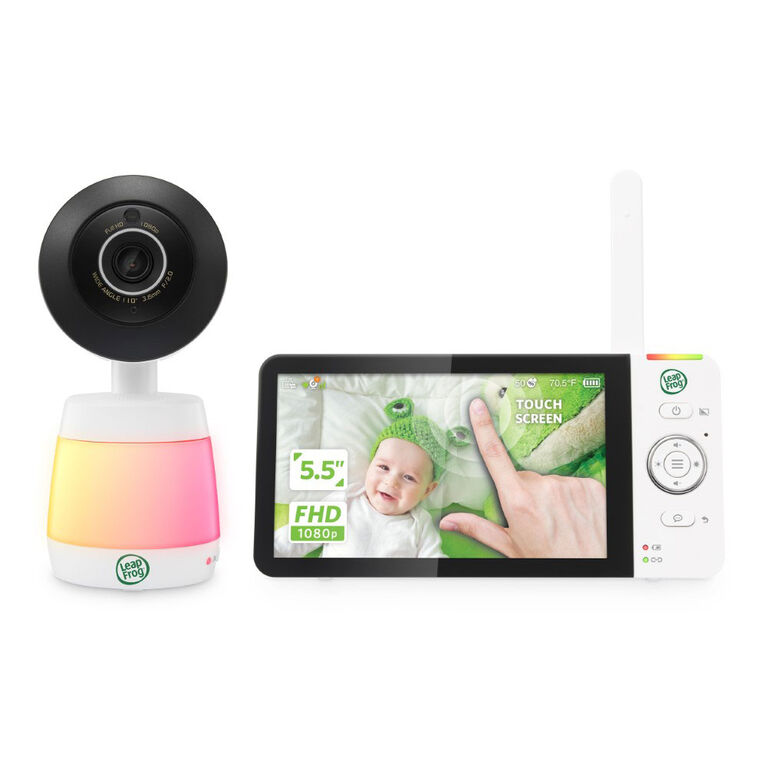 LeapFrog LF2926FHD-TOUCH 1080p WiFi Remote Access 360 Degree Pan & Tilt Video Baby Monitor with 5.5" Touch Screen High Definition 1080p Display, Super Long Range, Night Light, Color Night Vision - White