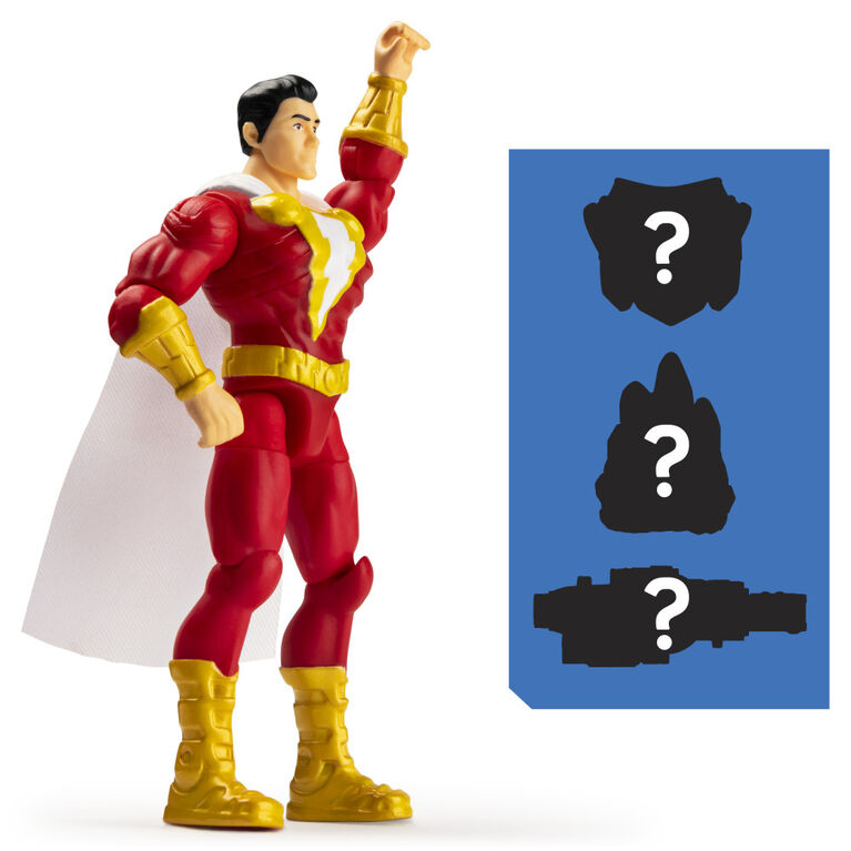 DC Comics, 4-Inch Shazam! Action Figure with 3 Mystery Accessories
