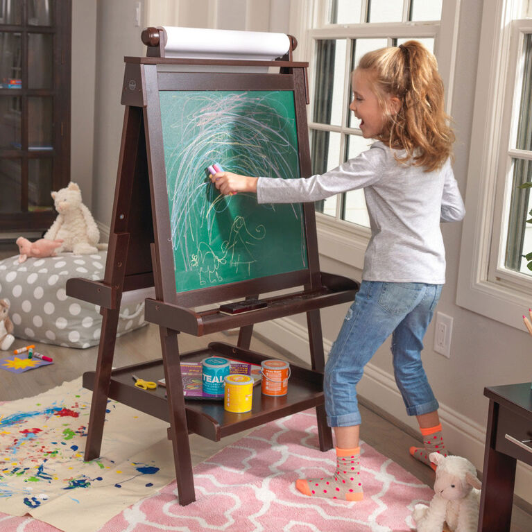 KidKraft - Deluxe Wooden Easel - Espresso