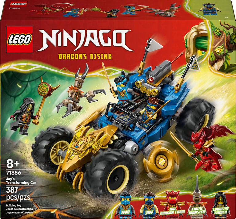 LEGO NINJAGO Jay's Transforming Car Building Toy for Boys, Girls, & Kids, Ages 8+ - 71856