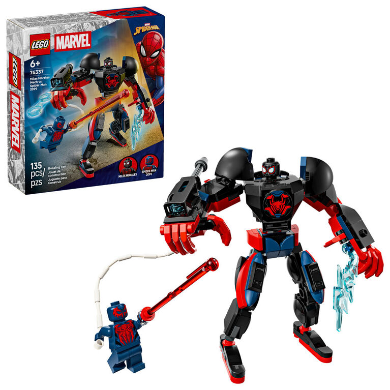 LEGO Marvel Miles Morales Mech vs. Spider-Man 2099 Building Toy for Kids, Ages 6+ - 76337