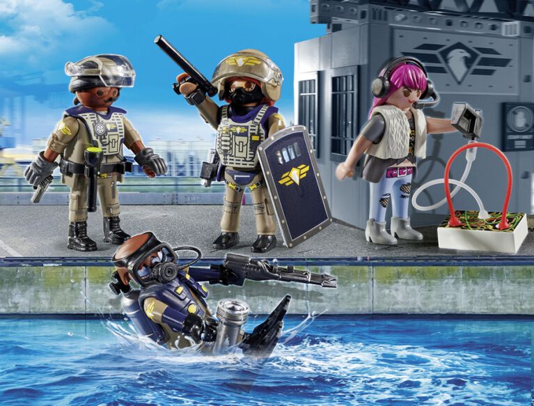 Playmobil - Entrepôt avec portique d'accès des forces spéciales