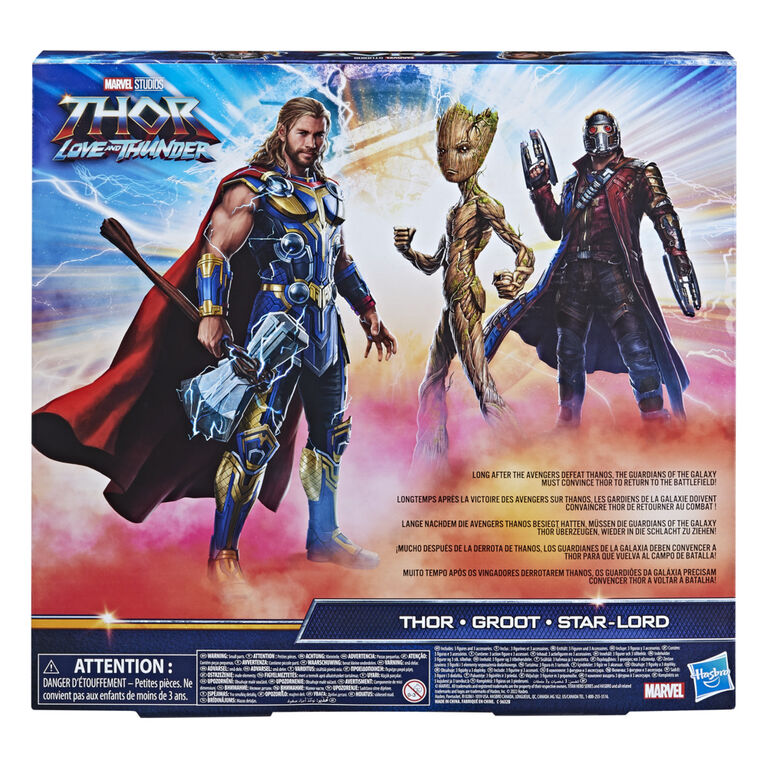 Marvel Avengers Titan Hero Series Thor: Love and Thunder, 3 figurines de 30  cm, Thor, Groot et Star-Lord