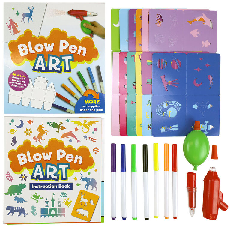 SpiceBox Children's Art Kits Imagine It Blow Pen Art - English Edition