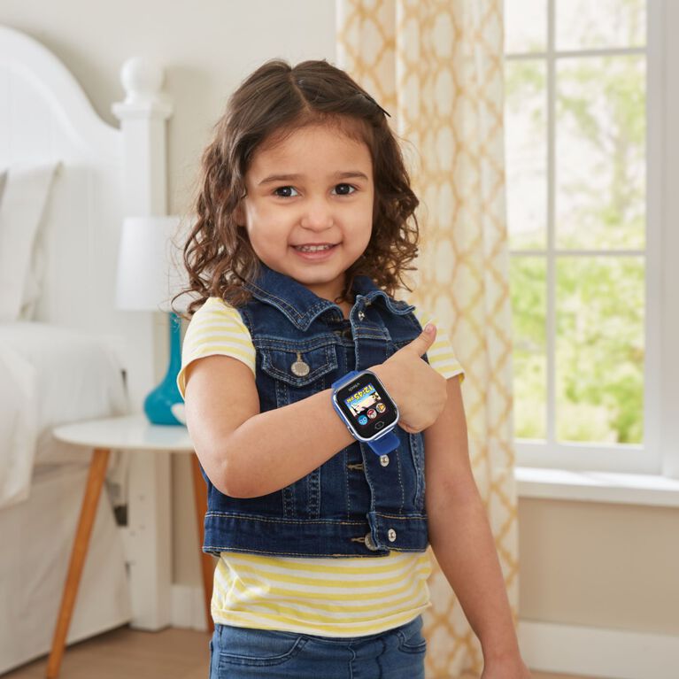 VTech KidiZoom Smartwatch DX3 avec deux appareils photo, lumière à DEL et flash, jumelage sécurisé des montres, effets photo et vidéo, jeux, podomètre, résistant aux éclaboussures, batterie rechargeable intégrée