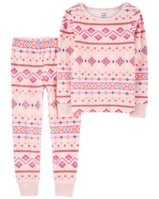 Pyjama 2 pièces en tissu velboa pelucheux à motif jacquard rose Carter's 4T