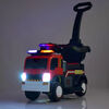 KidsVip 6V Kids and Toddlers Fire Truck Ride on Push Truck 3 in 1 w/Side Guards, Handle, Leather Seat - English Edition