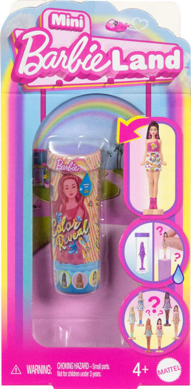 Barbie Mini BarbieLand Color Reveal Dolls, 1.5inch Doll with Surprise Water Reveal (Styles May Vary)