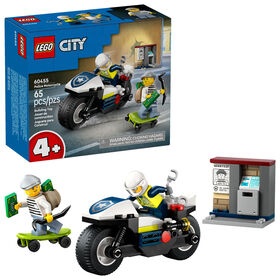 LEGO City Police Motorcycle Chase Building Toy for Kids, Ages 4+ - Learning & Pretend Play Set - 60455