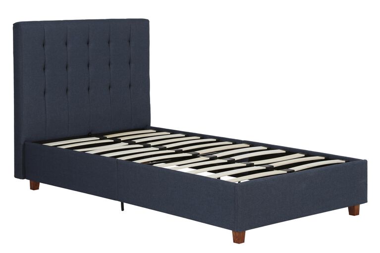 DHP Emily Upholstered Twin Bed - Navy