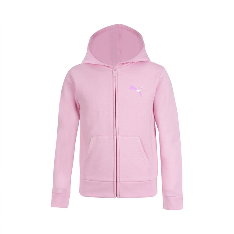Puma – Chandail Capuchon Glissière Molleton  Rose 4T