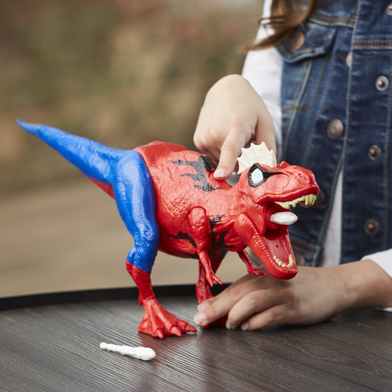 Marvel Spider-Man Dinosaure Spider-Rex avec sons et tir de projectile, jouet de super-héros