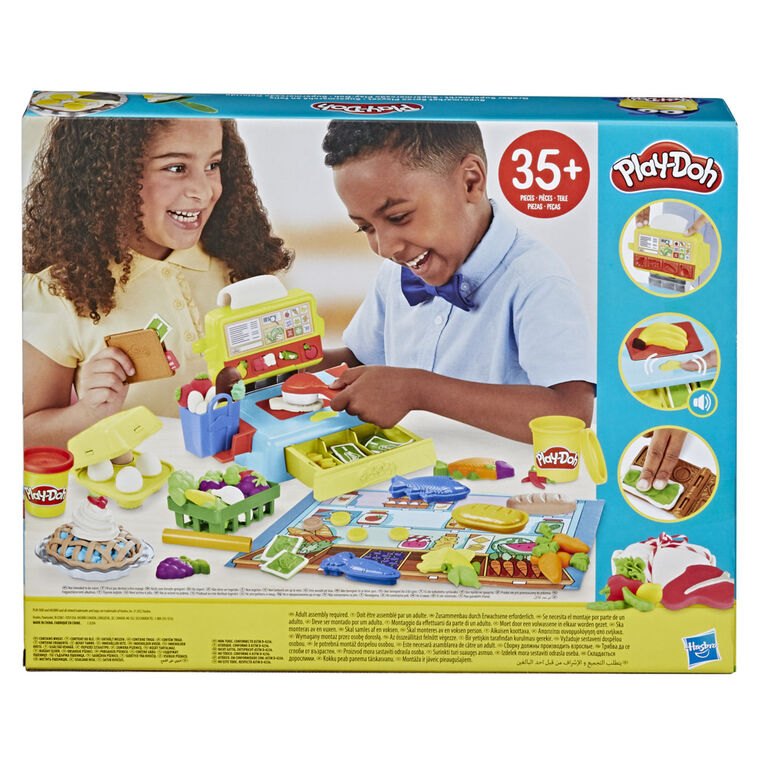 Play-Doh Supermarket Spree Playset with Toy Cash Register, 37 Pieces, and 10 Cans
