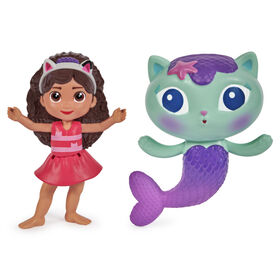 Swimways Gabby's Dollhouse Floatin' Figures, Swimming Pool Accessories & Kids Pool Toys, Gabby & Mercat 2-Pack