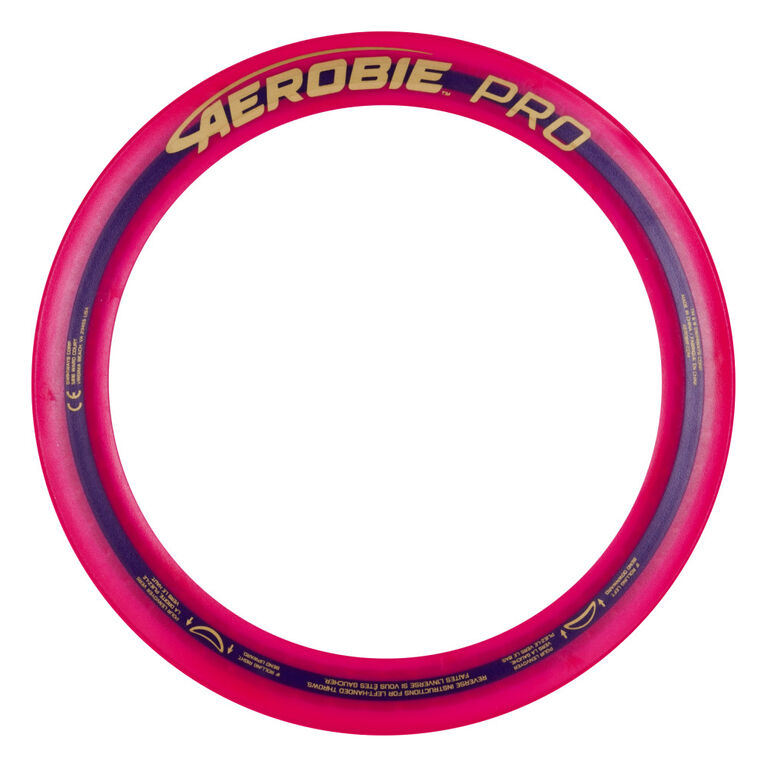 Aerobie Pro Ring Outdoor Flying Disc, 14 inches, Magenta