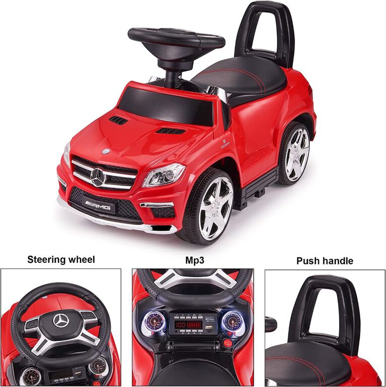 Voltz Toys Mercedes-Benz AMG GL63 4-in-1 Push Pedal Car, Red