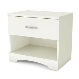 Step One 1-Drawer Nightstand - End Table with Storage- Pure White