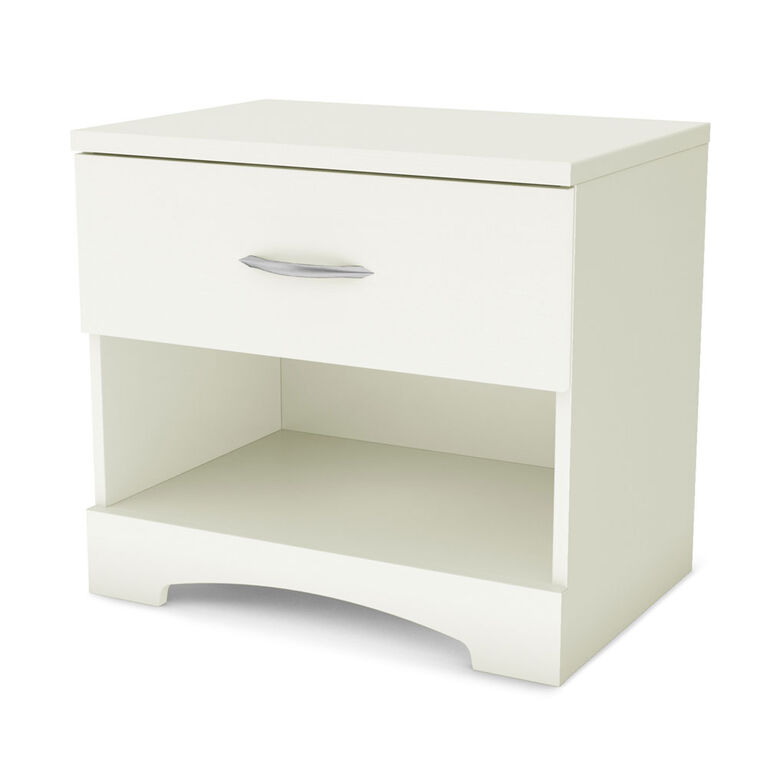 Step One 1-Drawer Nightstand - End Table with Storage- Pure White