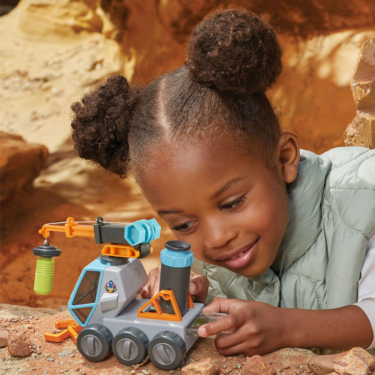 Véhicule-jouet STIM Big Adventures Astromobile avec microscope, grue magnétique, grappin déployable